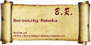 Borovszky Rebeka névjegykártya